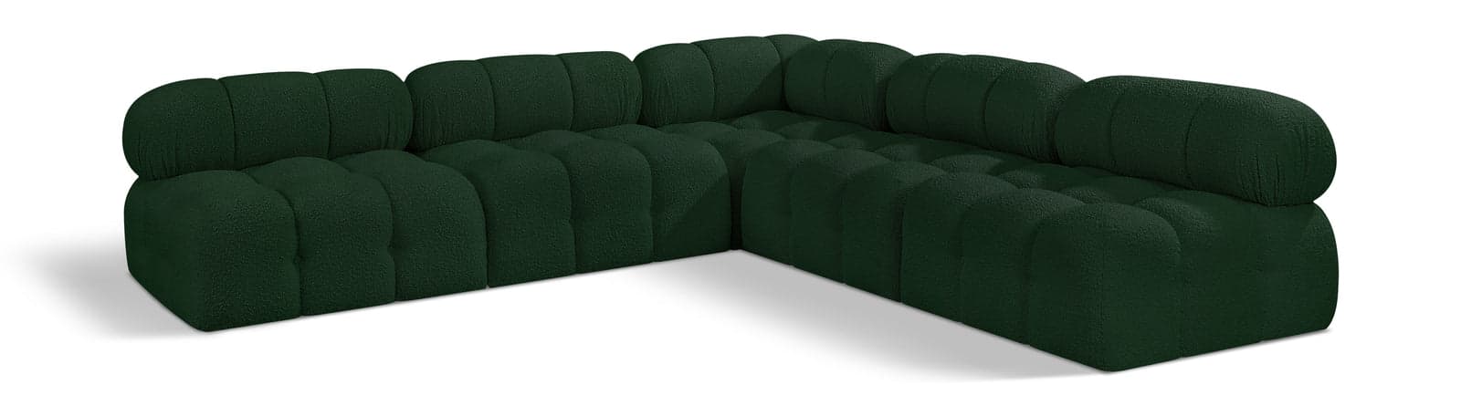 Darcy 102" Green Boucle Fabric Upholstered Sectional, 5-Piece — View 1 (1/3)
