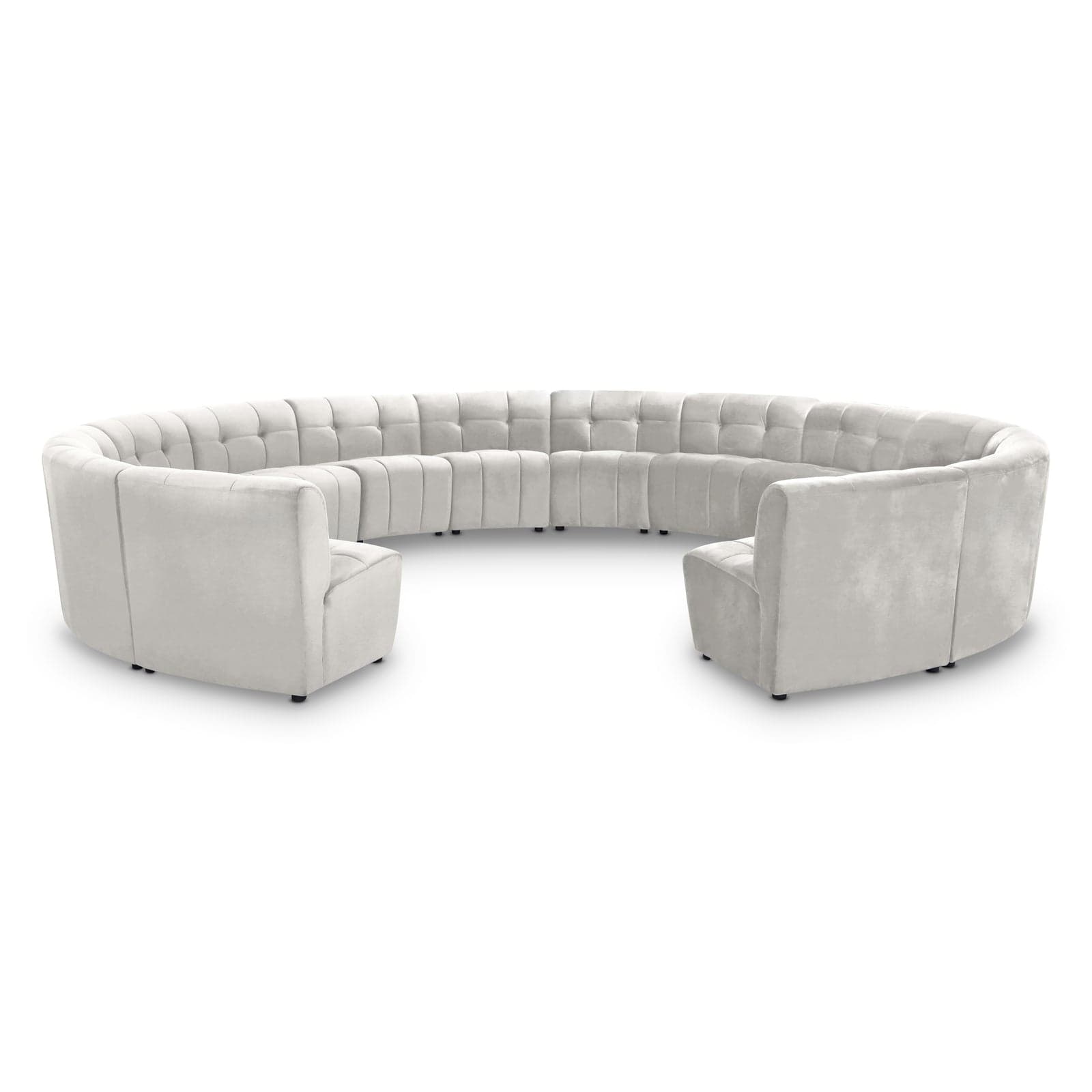 Kira 177.5" Cream Velvet Upholstered Sectional, 14-Piece — Vista 1 (1/3)