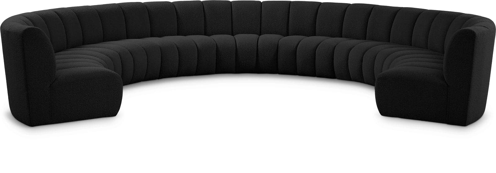Isolde 178" Black Boucle Fabric Upholstered Sectional, 9-Piece — Vista 1 (1/3)
