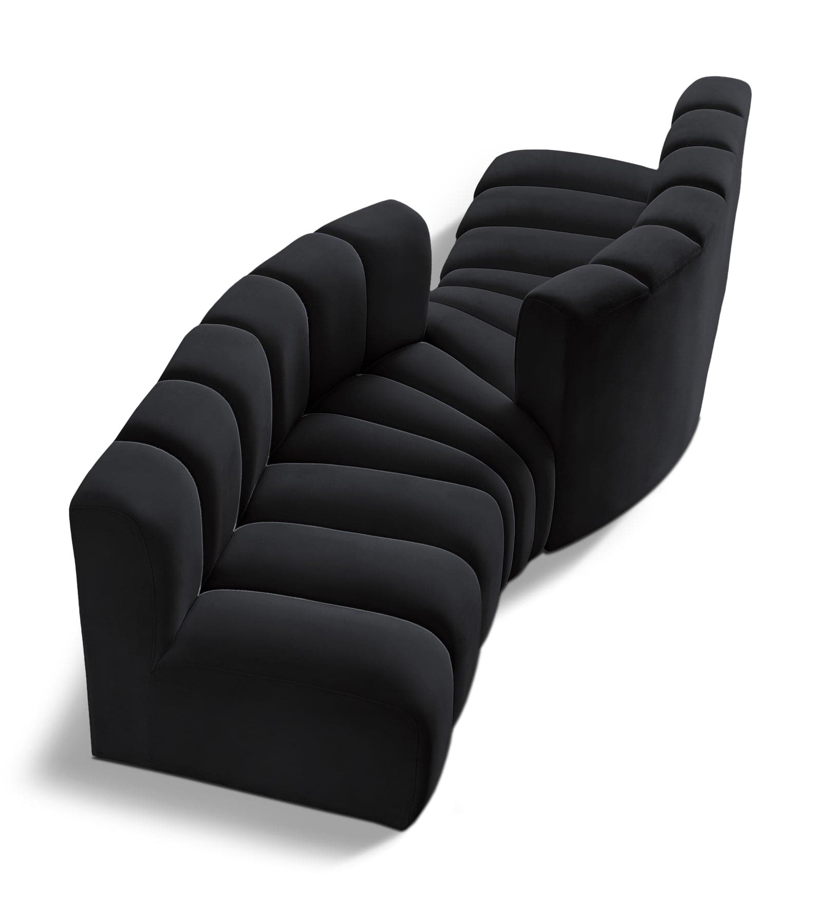 Yara 108" Velvet Upholstered Sectional, 4-Piece — View 1 (1/6)
