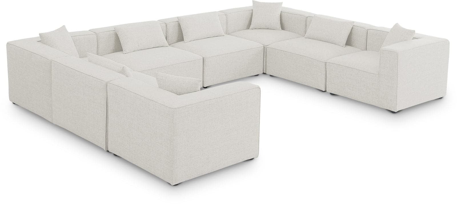 Farrah 144" Cream Fabric Upholstered Sectional, 8-Piece — View 1 (1/3)