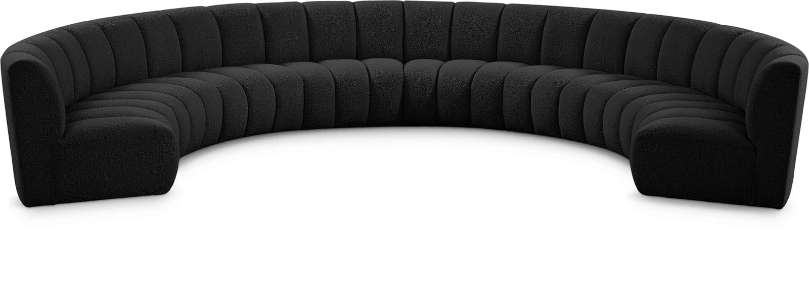 Isolde 178" Black Boucle Fabric Upholstered Sectional, 8-Piece — Vista 1 (1/3)