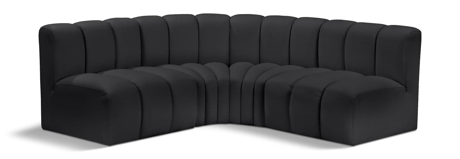 Yara 103" Vegan Leather Upholstered Sectional, 4-Piece — Vista 1 (1/5)