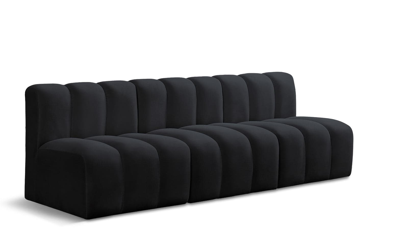 Yara 89.5" Velvet Upholstered Sectional, 3-Piece — View 1 (1/6)
