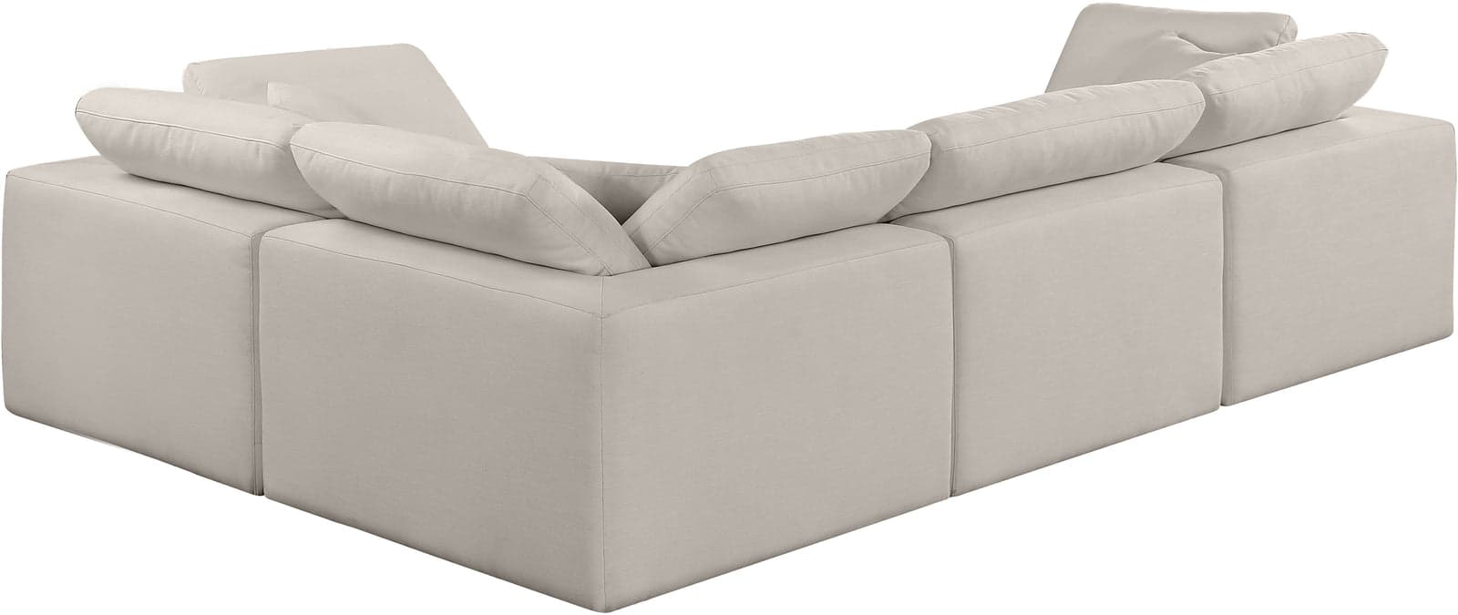 Farrah 119" Beige Linen Textured Fabric Upholstered Sectional, 4-Piece (Style 3) — View 1 (1/3)