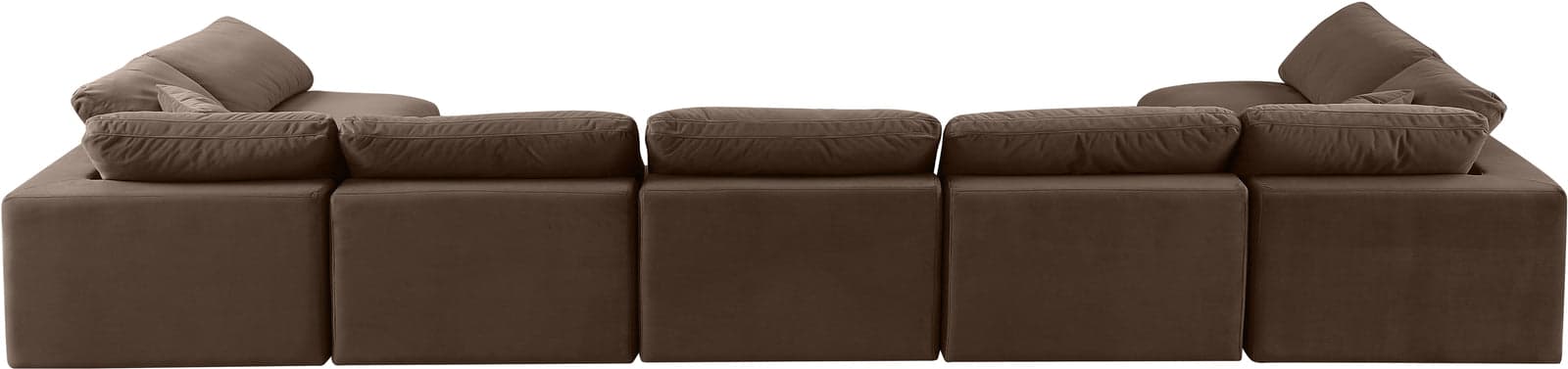 Farrah 197" Brown Velvet Upholstered Sectional, 7-Piece — Vista 1 (1/3)