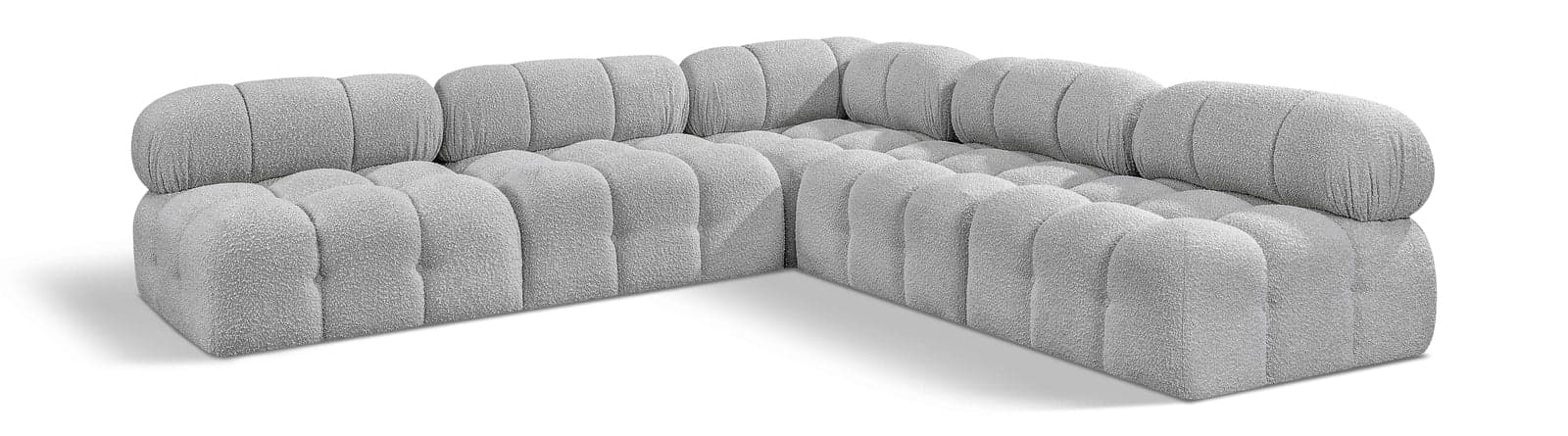 Darcy 102" Grey Boucle Fabric Upholstered Sectional, 5-Piece — Vista 1 (1/3)
