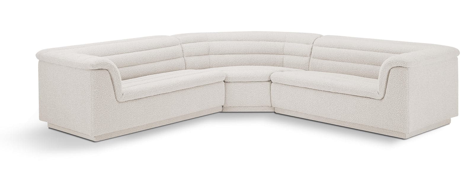 Faye 148" Cream Boucle Fabric Upholstered Sectional, 3-Piece — Vista 1 (1/3)