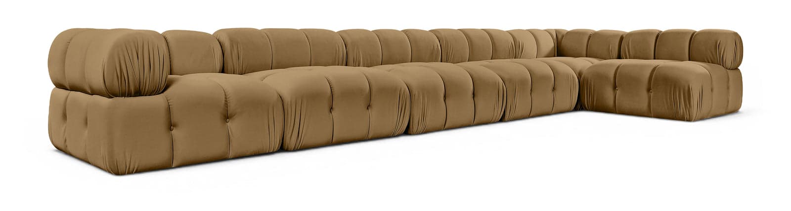 Camden Saddle Velvet Performance Fabric Upholstered Sectional, 6-Piece (Style 6) — Vista 1 (1/3)