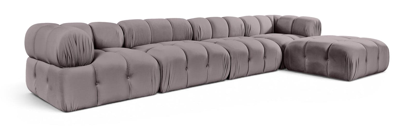 Camden Taupe Velvet Performance Fabric Upholstered Sectional, 5-Piece — View 1 (1/3)