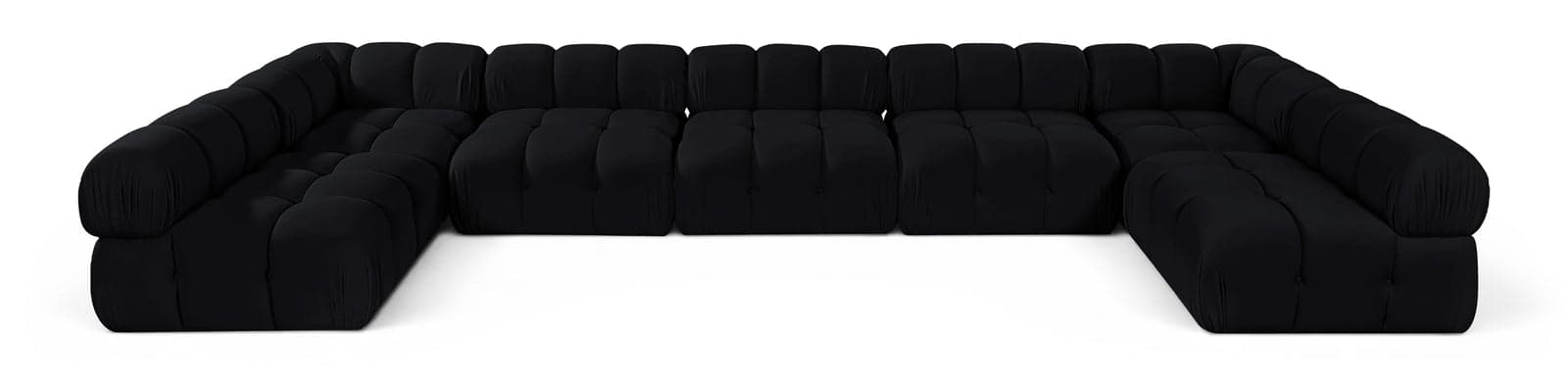 Camden Black Velvet Performance Fabric Upholstered Sectional, 7-Piece (Style 2) — View 1 (1/3)