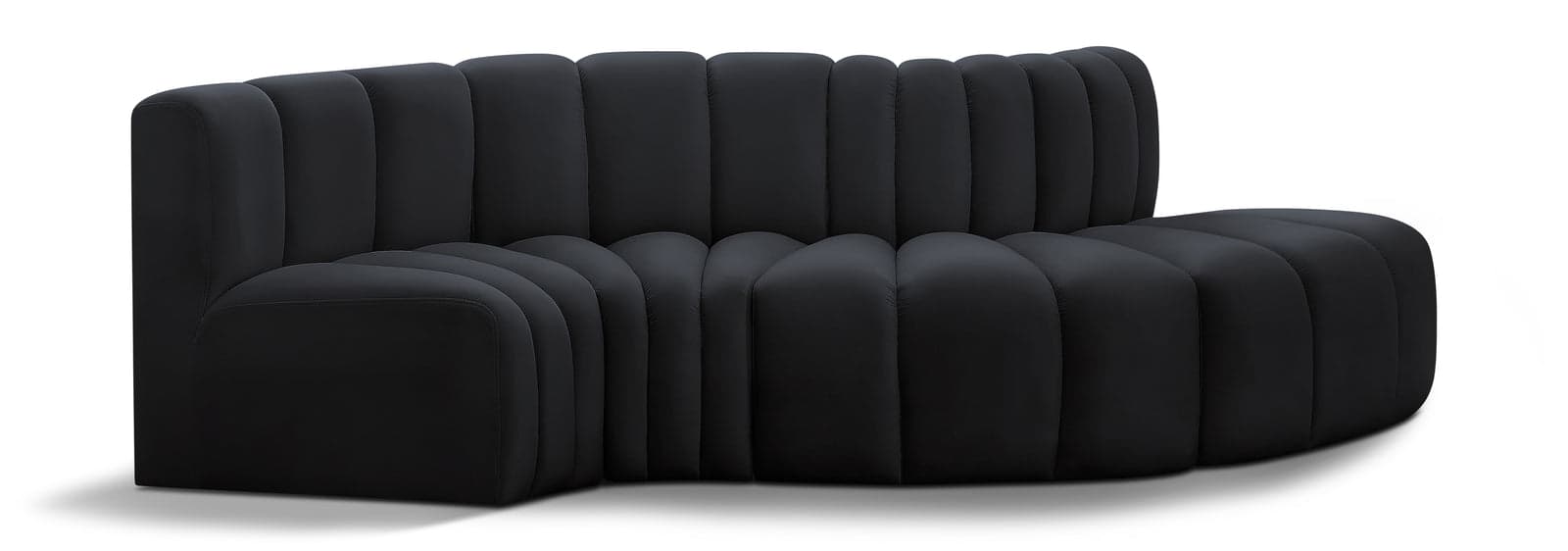 Yara 104" Velvet Upholstered Sectional, 4-Piece — View 1 (1/6)