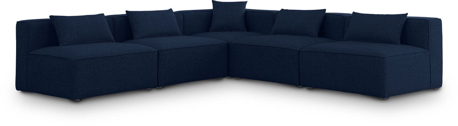 Farrah 108" Navy Fabric Upholstered Sectional, 5-Piece — Vista 1 (1/3)
