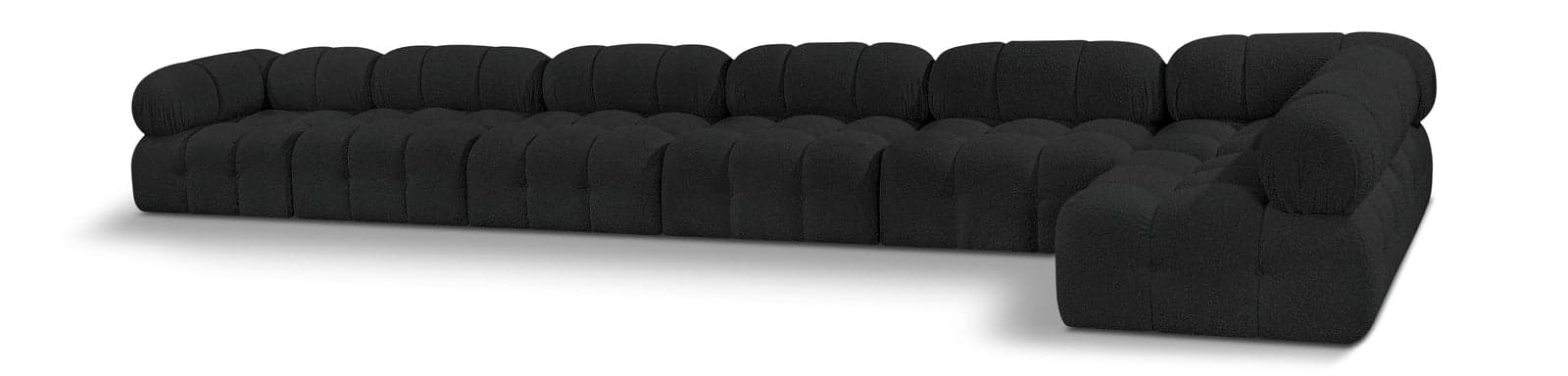 Darcy 204" Black Boucle Fabric Upholstered Sectional, 7-Piece — Vista 1 (1/3)