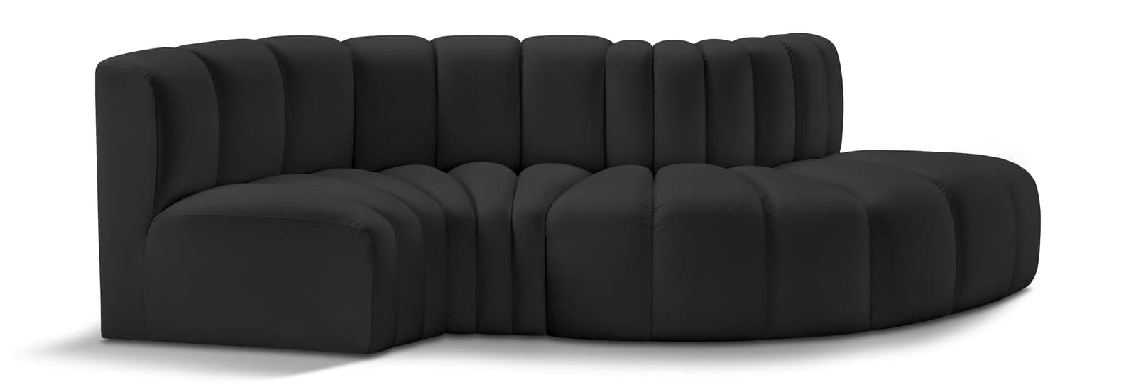 Yara 104" Vegan Leather Upholstered Sectional, 4-Piece — Vista 1 (1/5)