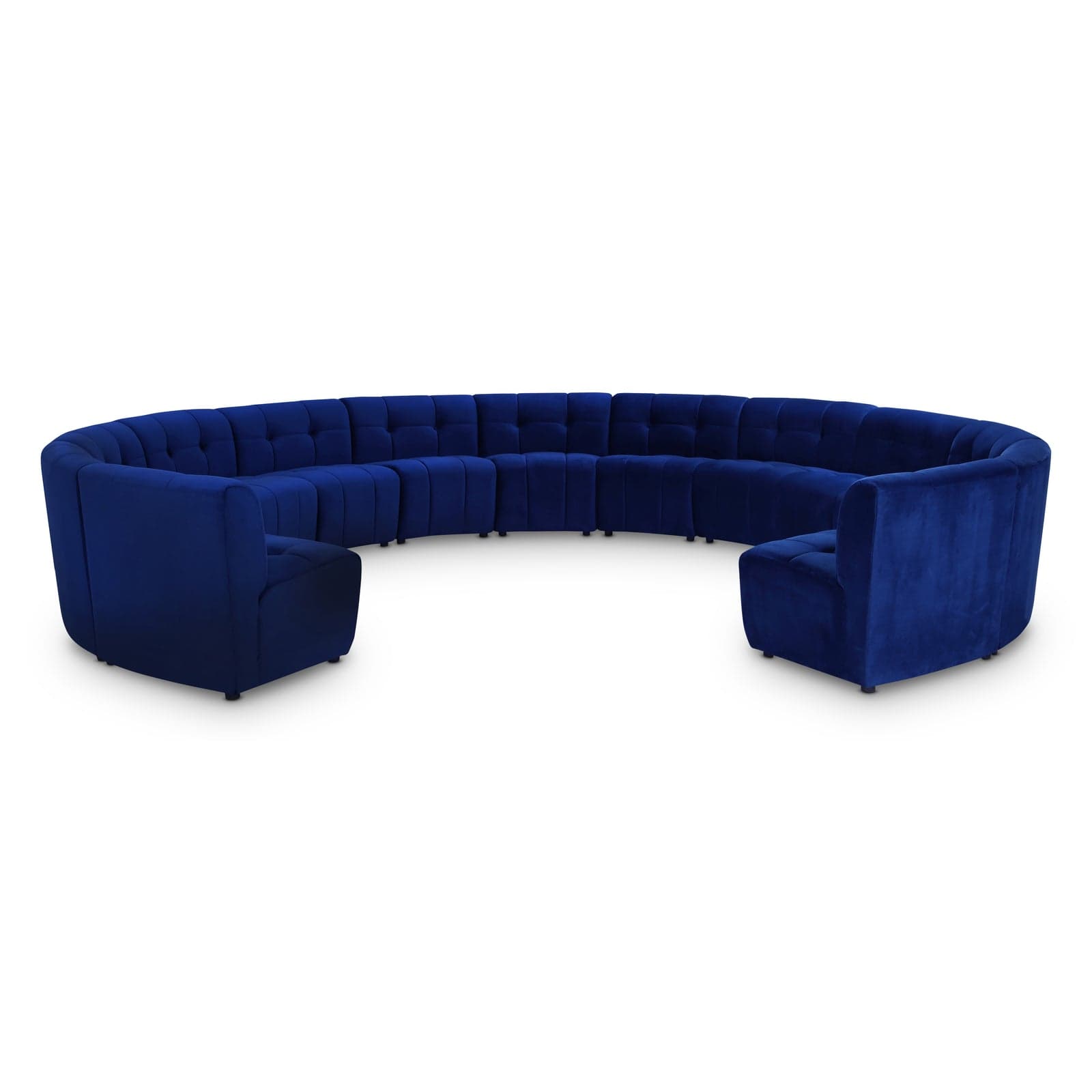 Kira 177.5" Navy Velvet Upholstered Sectional, 13-Piece — Vista 1 (1/3)