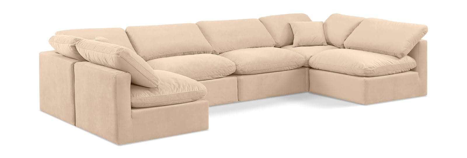 Sloane 140" Velvet Upholstered Sectional, 6-Piece (Style 3) — Vista 1 (1/6)