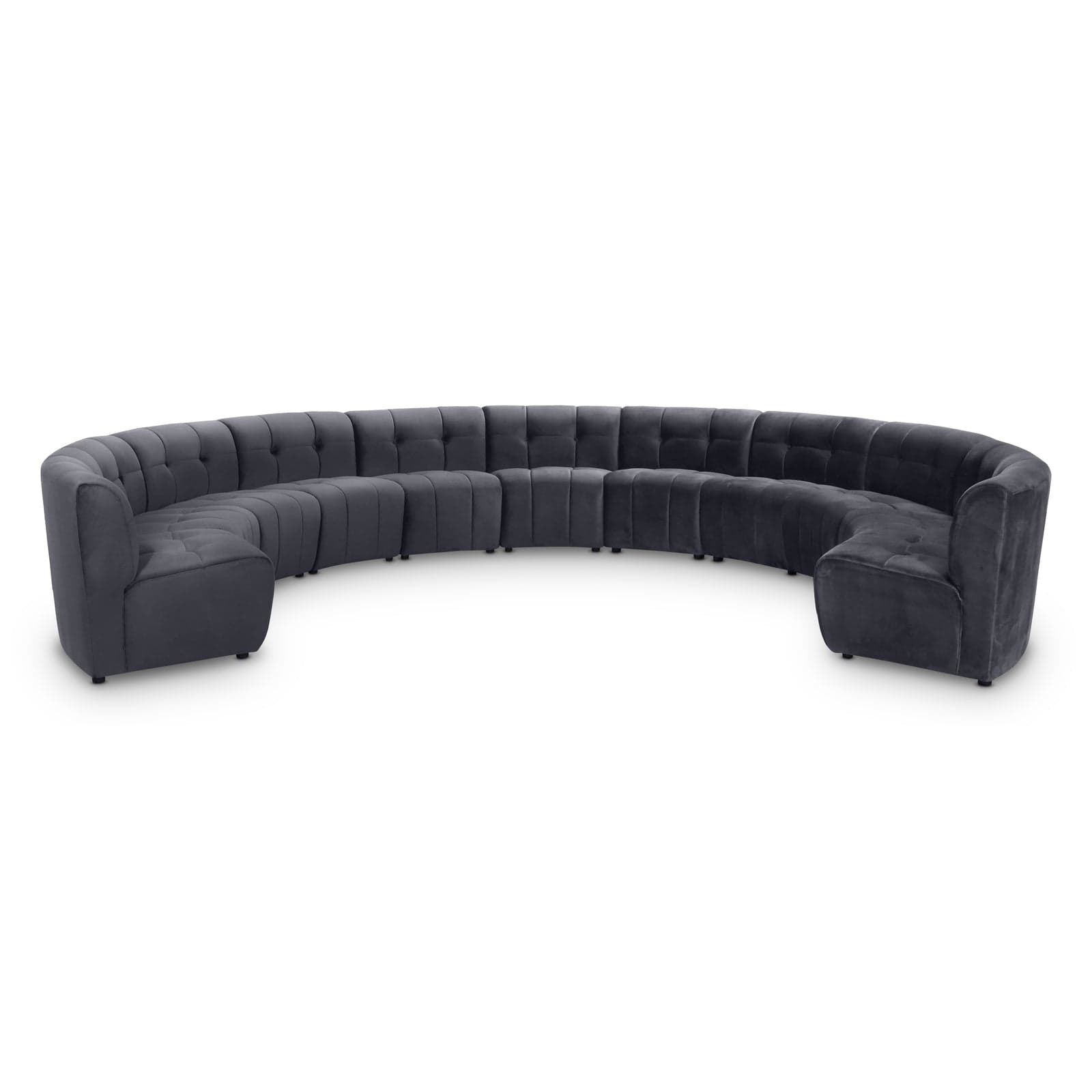 Kira 177.5" Grey Velvet Upholstered Sectional, 11-Piece — Vista 1 (1/3)