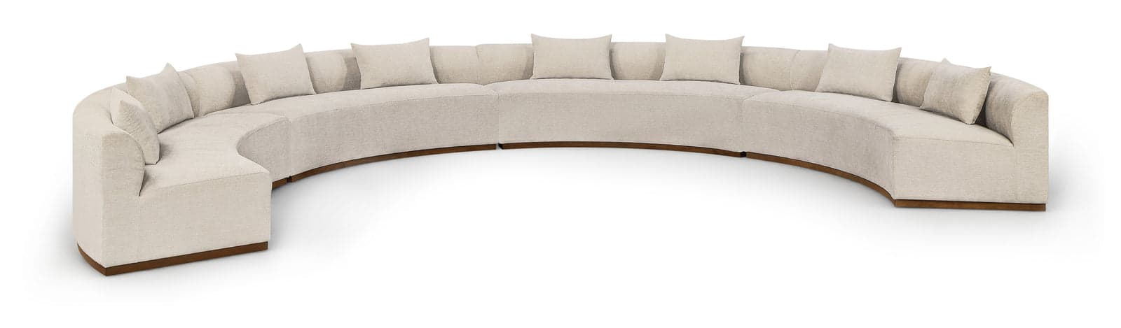 Orla 225.25" Beige Chenille Fabric Upholstered Sectional, 4-Piece — Vista 1 (1/3)