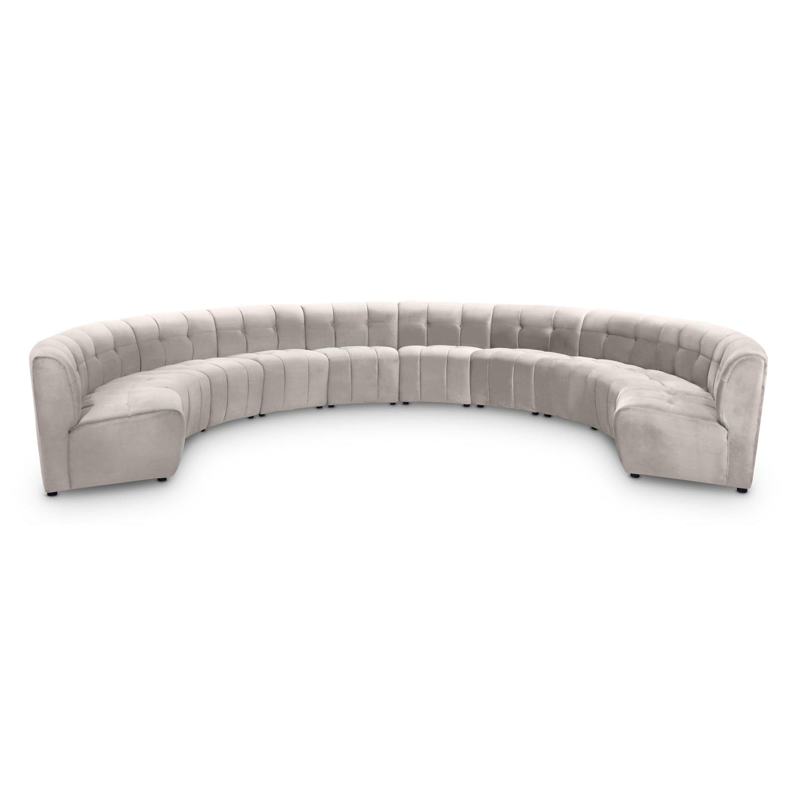 Kira 177.5" Cream Velvet Upholstered Sectional, 10-Piece — Vista 1 (1/3)