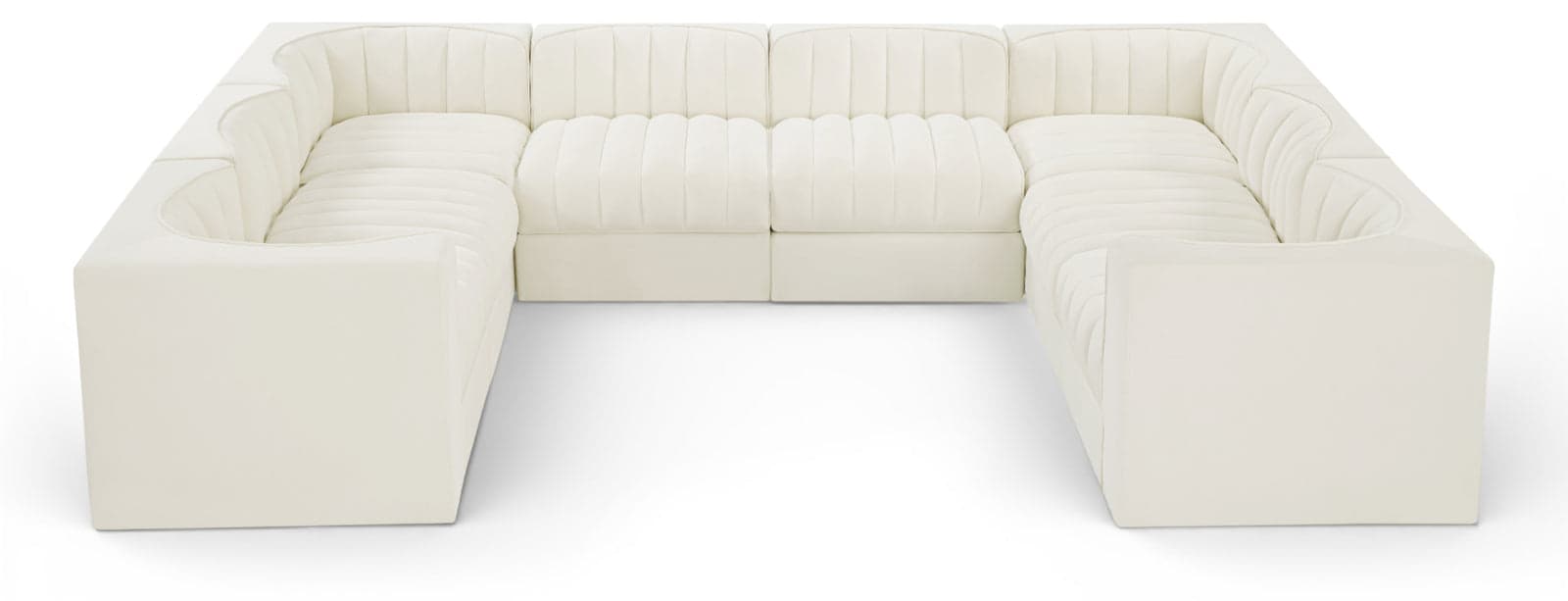 Talia Cream Velvet Performance Fabric Upholstered Sectional — Vista 1 (1/3)