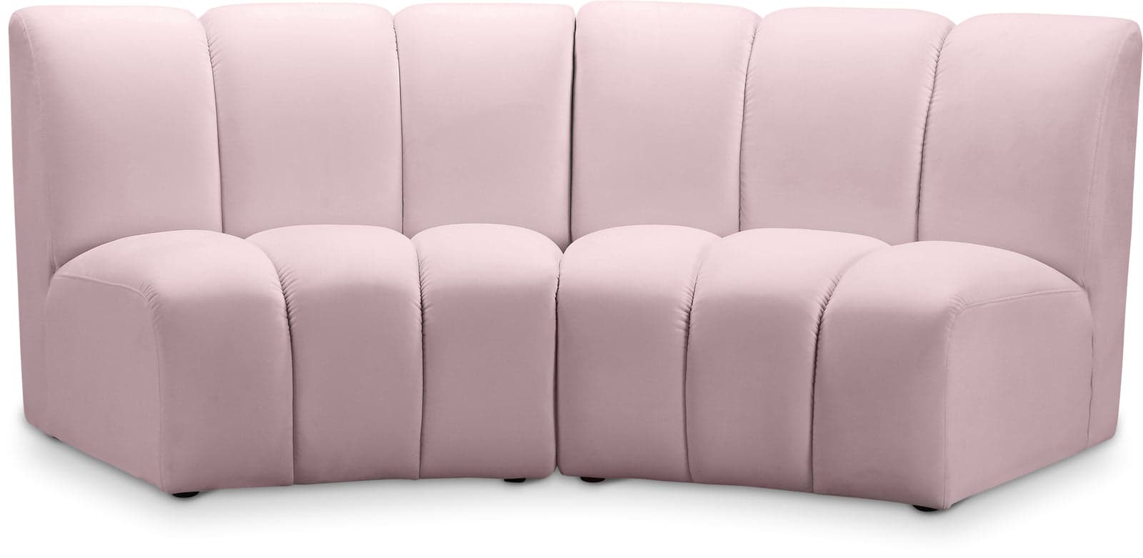 Isolde 83" Pink Velvet Upholstered Sectional, 2-Piece — Vista 1 (1/3)