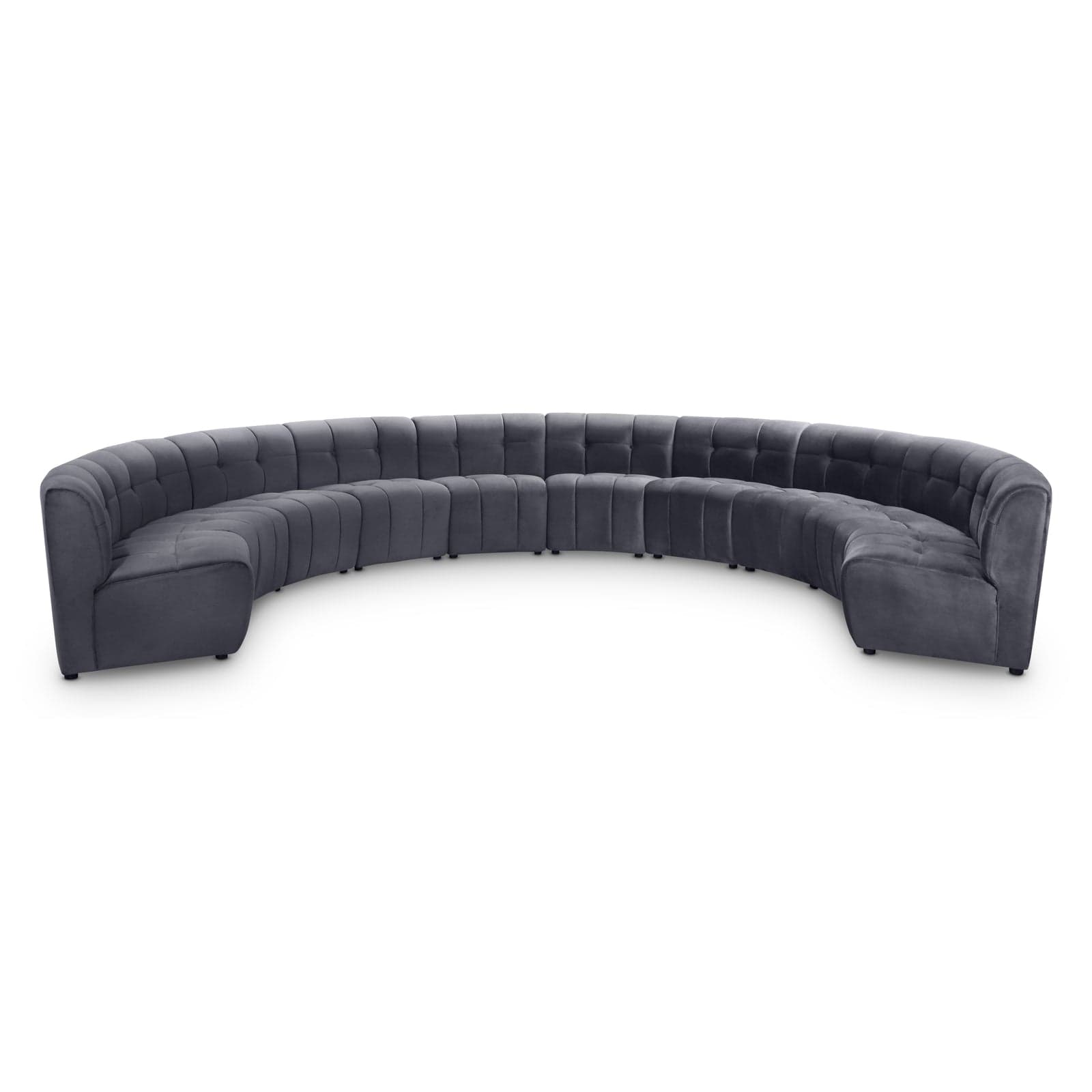 Kira 177.5" Grey Velvet Upholstered Sectional, 10-Piece — Vista 1 (1/3)