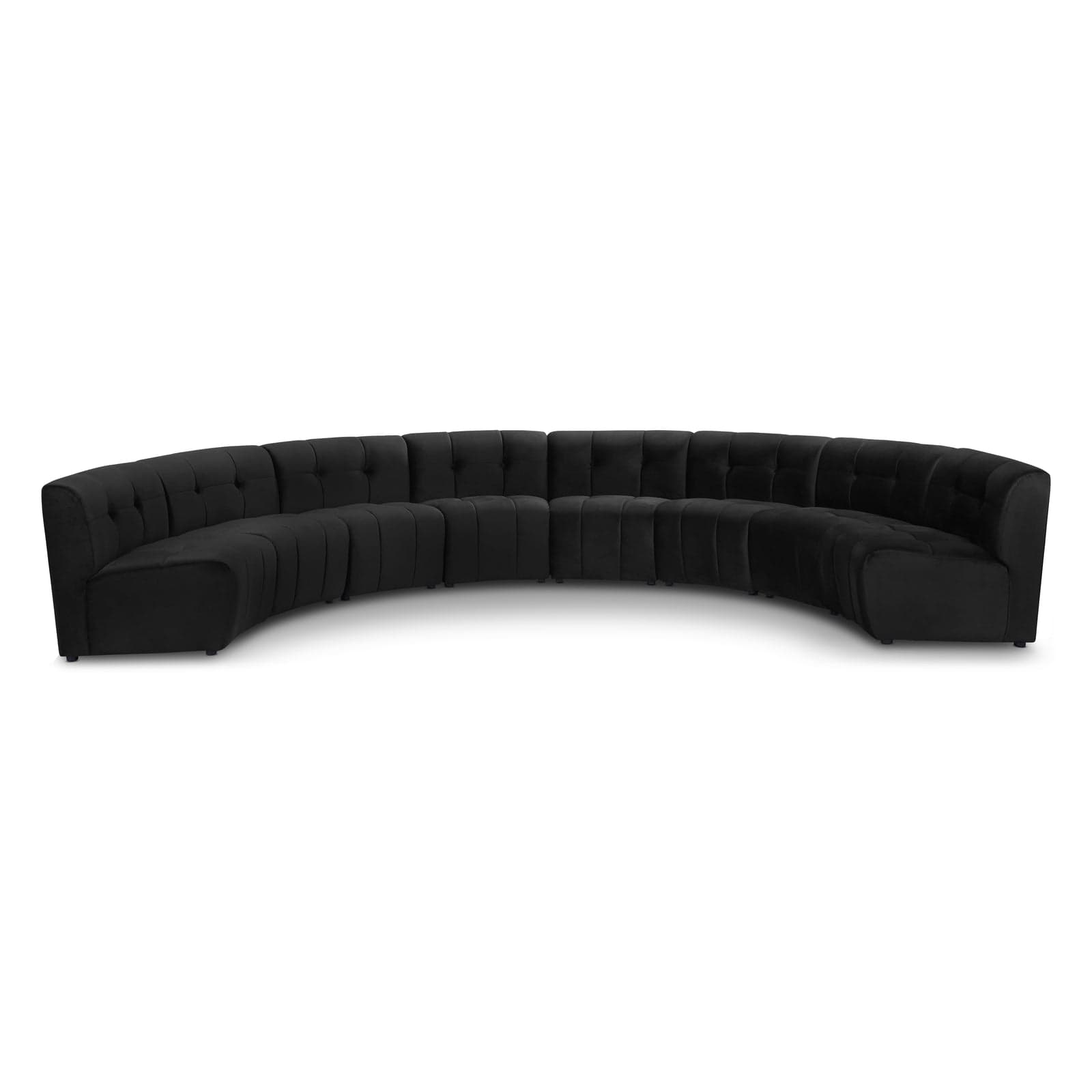 Kira 174.5" Black Velvet Upholstered Sectional, 8-Piece — Vista 1 (1/3)