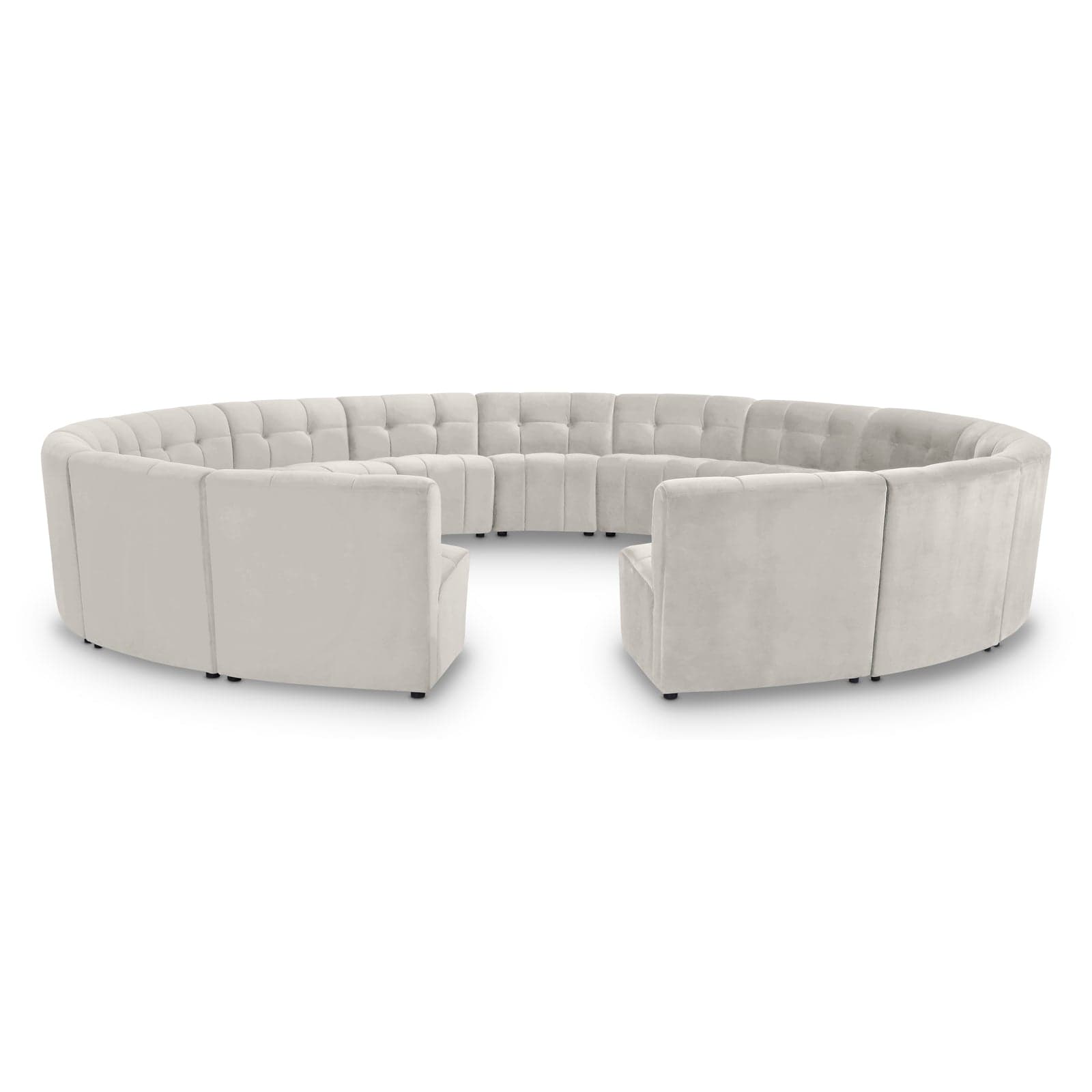 Kira 177.5" Cream Velvet Upholstered Sectional, 15-Piece — Vista 1 (1/3)