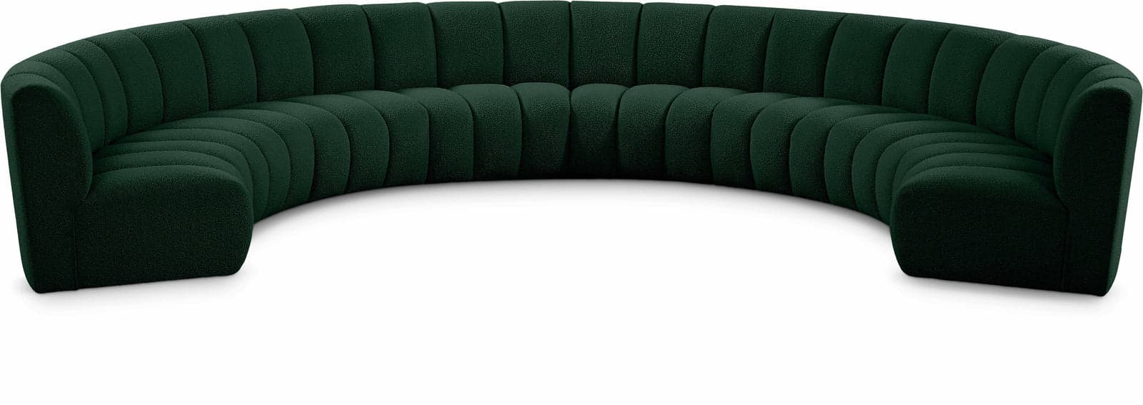 Isolde 178" Green Boucle Fabric Upholstered Sectional, 8-Piece — Vista 1 (1/3)