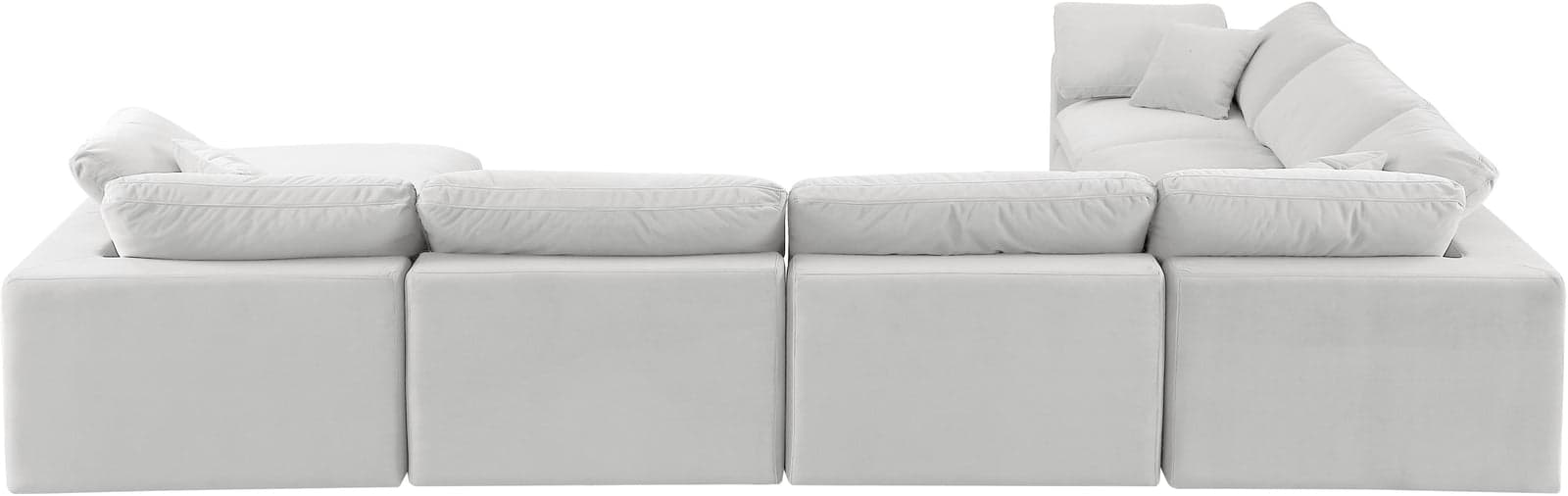 Farrah 158" Cream Velvet Upholstered Sectional, 7-Piece — View 1 (1/3)