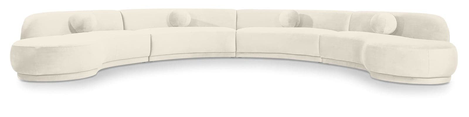 Juniper 189" Cream Velvet Performance Fabric Upholstered Sectional — Vista 1 (1/3)