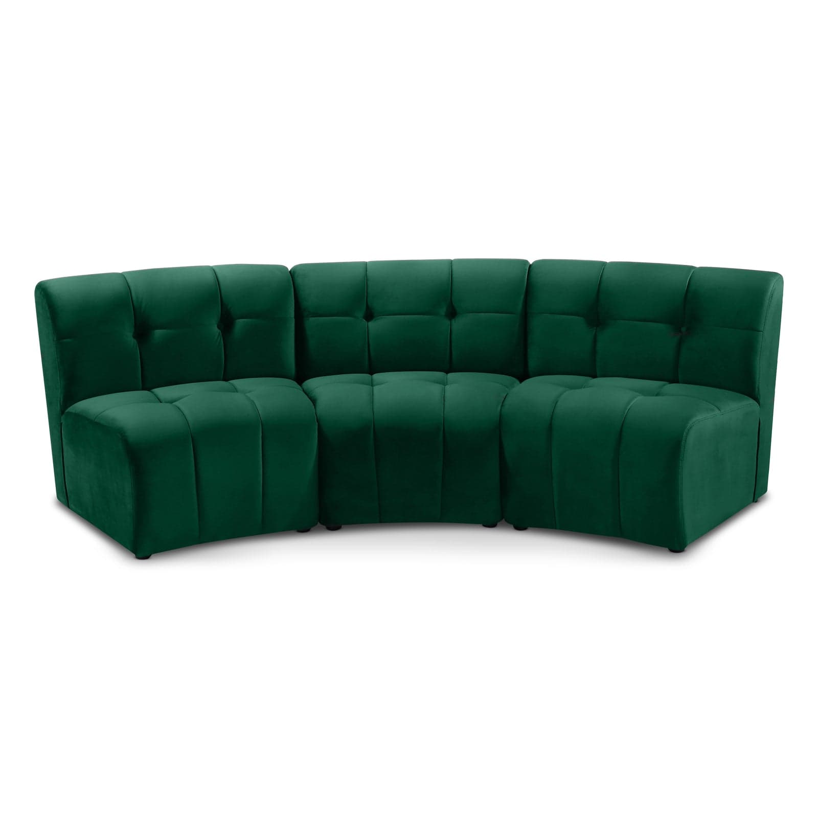 Kira 94" Green Velvet Upholstered Sectional, 3-Piece — Vista 1 (1/3)
