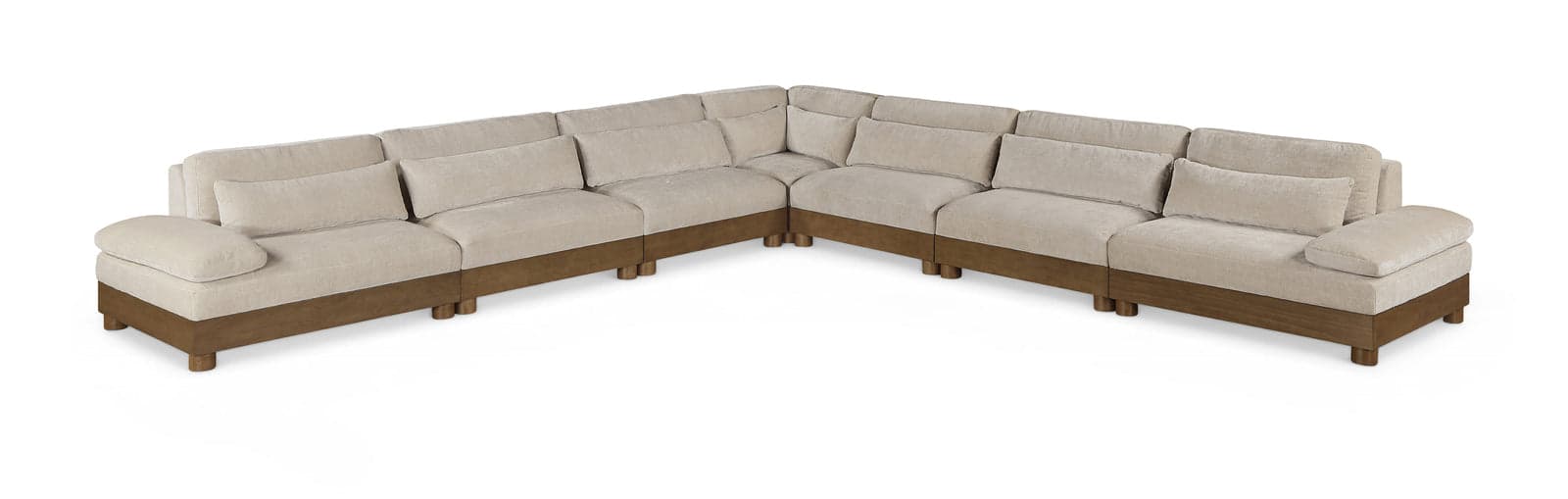Kira 167.75" Taupe Chenille Fabric Upholstered Sectional, 7-Piece — Vista 1 (1/3)