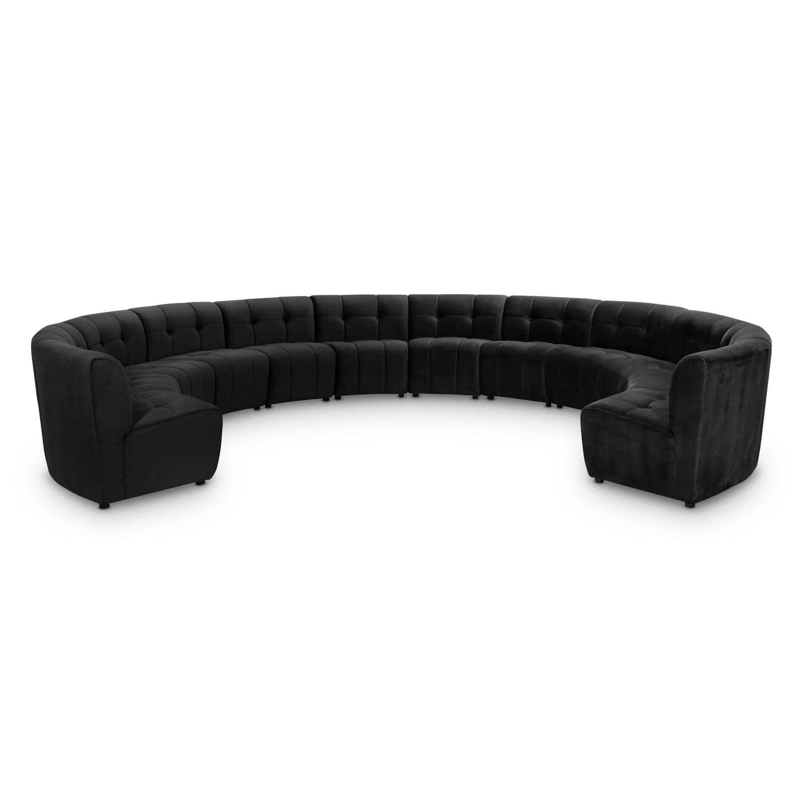Kira 177.5" Black Velvet Upholstered Sectional, 12-Piece — Vista 1 (1/3)