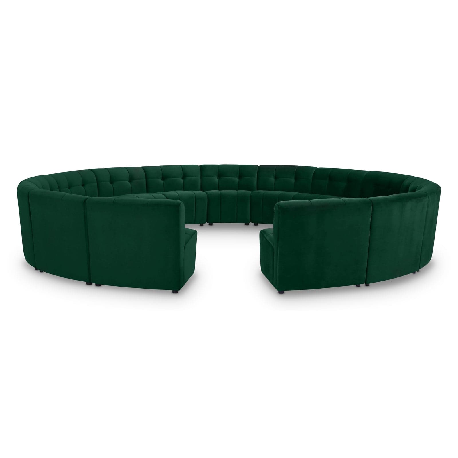 Kira 177.5" Green Velvet Upholstered Sectional, 15-Piece — Vista 1 (1/3)