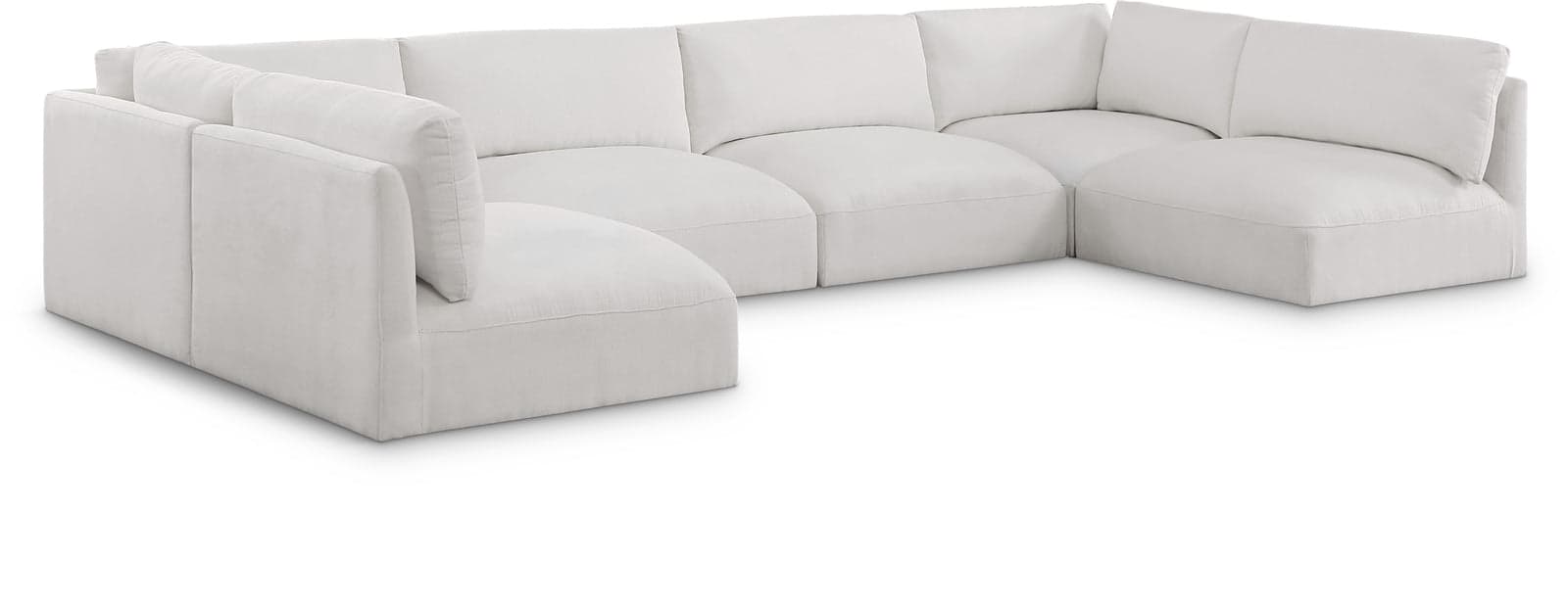 Hadley 152" Cream Fabric Upholstered Sectional, 6-Piece — Vista 1 (1/3)