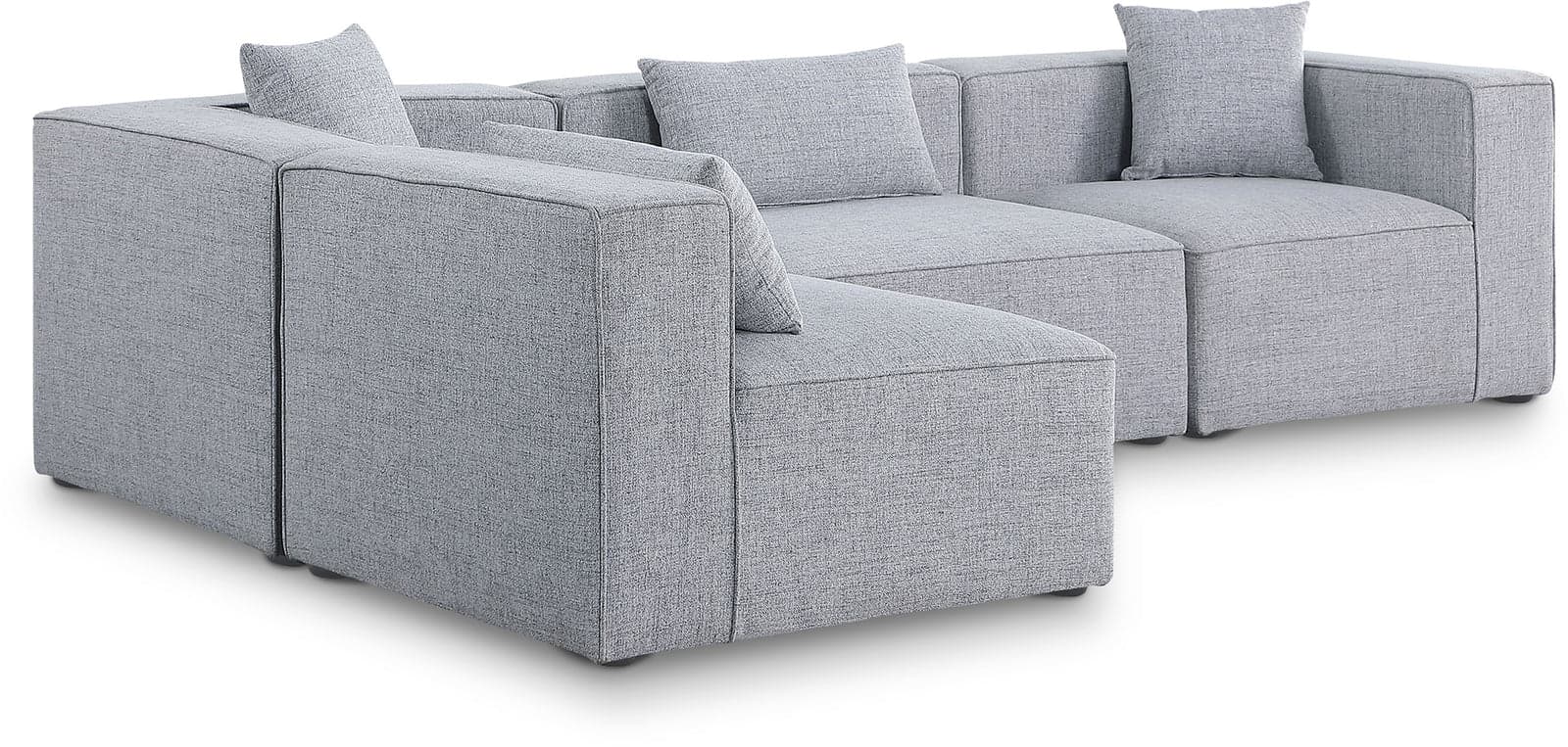Farrah 108" Grey Fabric Upholstered Sectional, 4-Piece (Style 2) — View 1 (1/3)