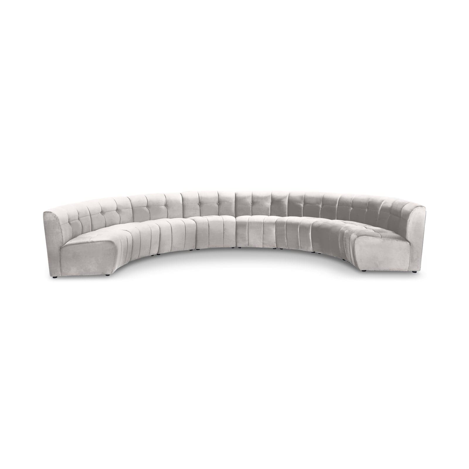 Kira 174.5" Cream Velvet Upholstered Sectional, 8-Piece — Vista 1 (1/3)