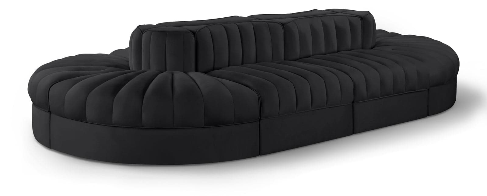 Talia Black Velvet Performance Fabric Upholstered Sectional, 8-Piece (Style 2) — Vista 1 (1/3)