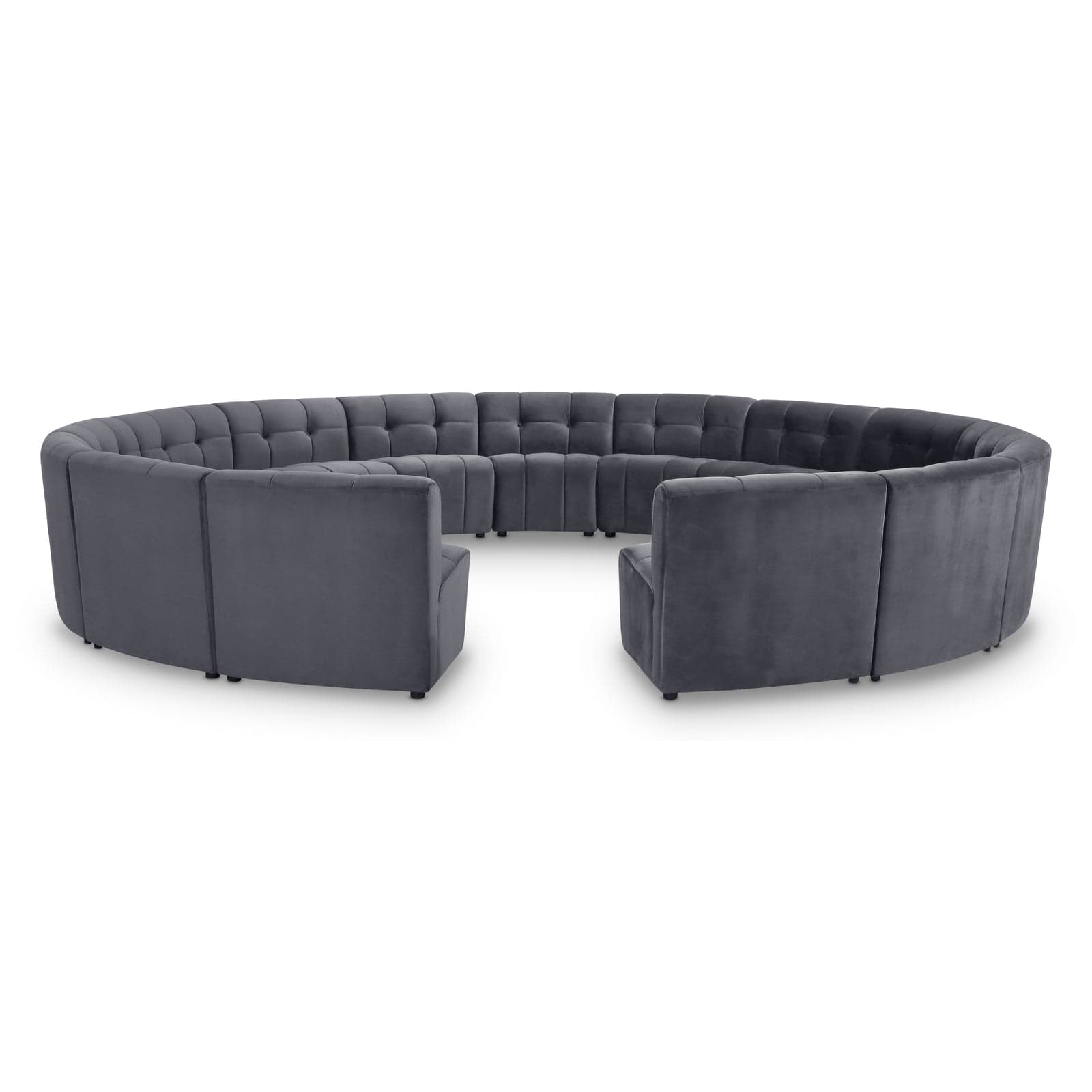 Kira 177.5" Grey Velvet Upholstered Sectional, 15-Piece — Vista 1 (1/3)