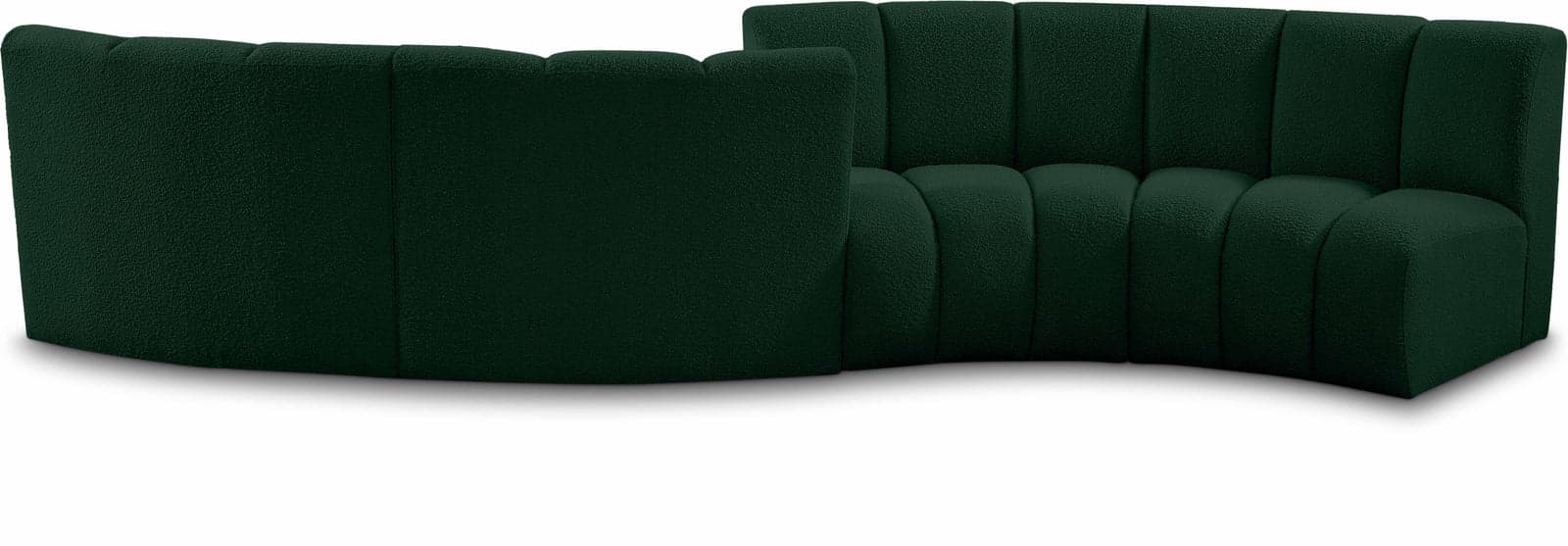 Isolde 154" Green Boucle Fabric Upholstered Sectional, 4-Piece — Vista 1 (1/3)