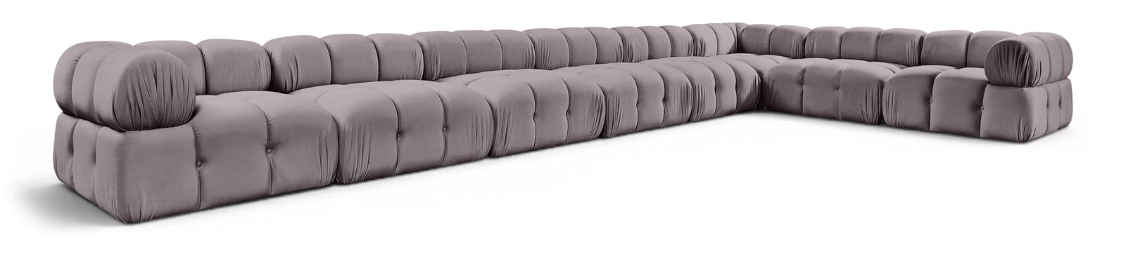 Camden Taupe Velvet Performance Fabric Upholstered Sectional, 8-Piece (Style 2) — View 1 (1/3)