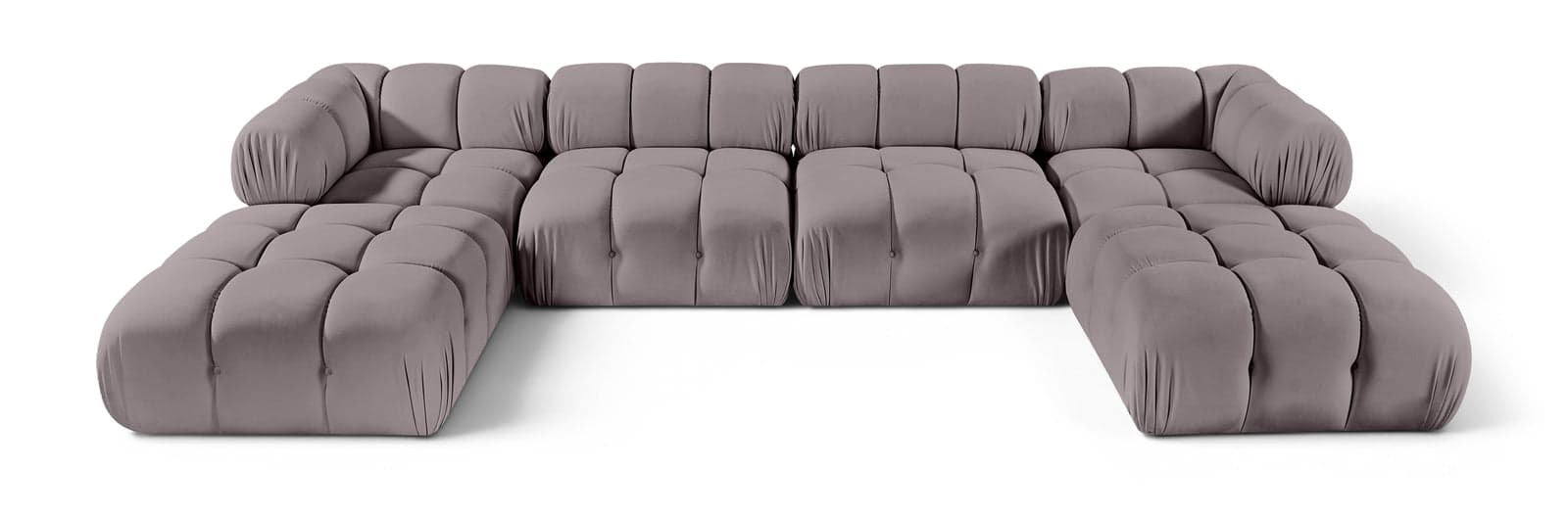 Camden Taupe Velvet Performance Fabric Upholstered Sectional, 6-Piece (Style 4) — Vista 1 (1/3)