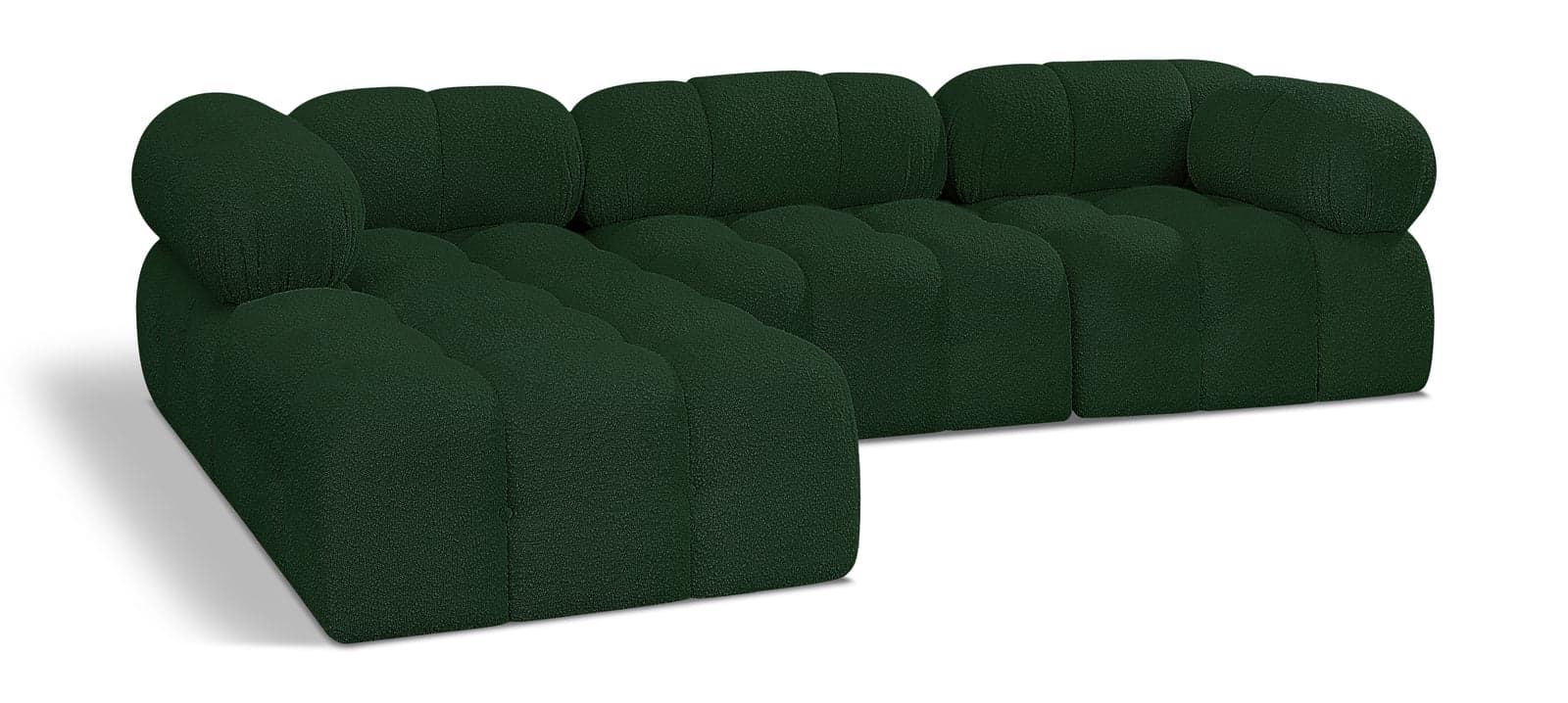 Darcy 102" Green Boucle Fabric Upholstered Sectional, 4-Piece (Style 2) — View 1 (1/3)