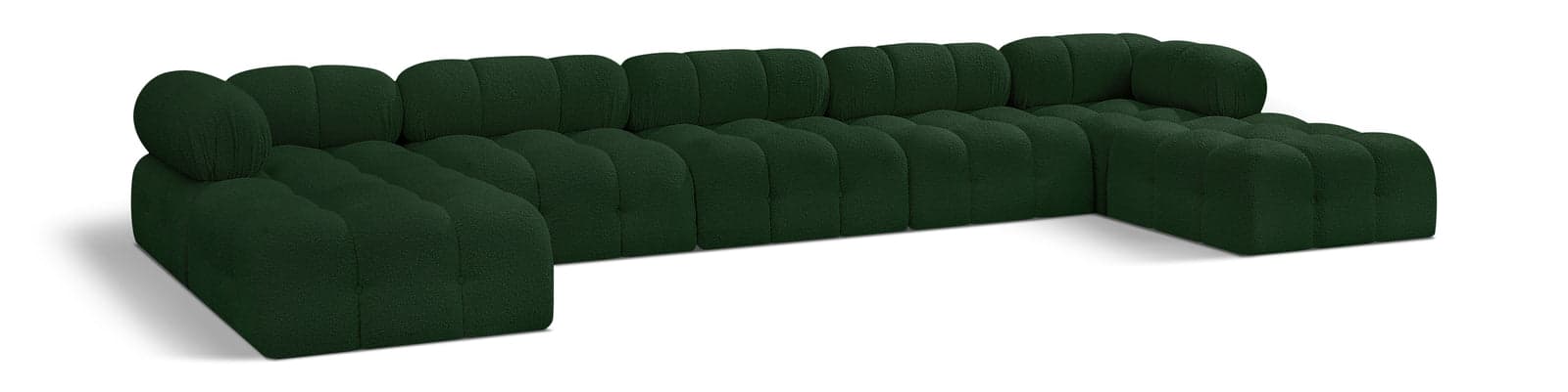 Darcy 170" Green Boucle Fabric Upholstered Sectional, 7-Piece (Style 2) — View 1 (1/3)