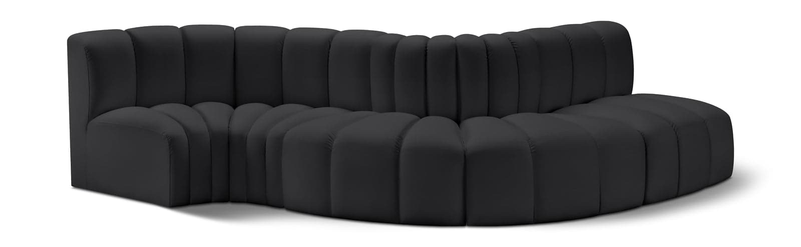 Yara 122" Vegan Leather Upholstered Sectional, 5-Piece — View 1 (1/5)