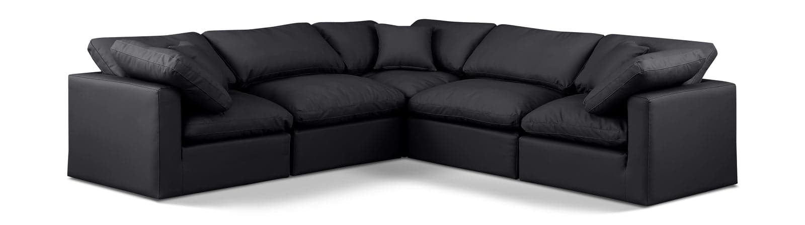 Sloane 105" Vegan Leather Upholstered Sectional, 5-Piece (Style 2) — Vista 1 (1/5)