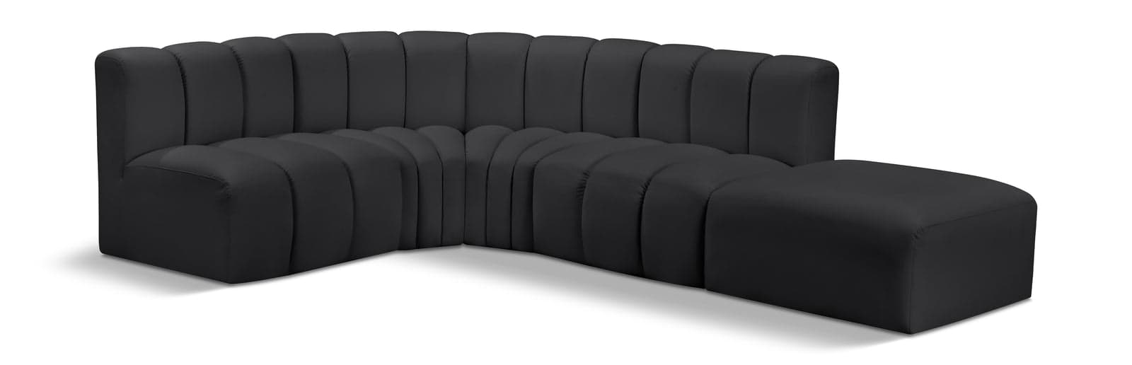 Yara 127" Vegan Leather Upholstered Sectional, 5-Piece — View 1 (1/5)