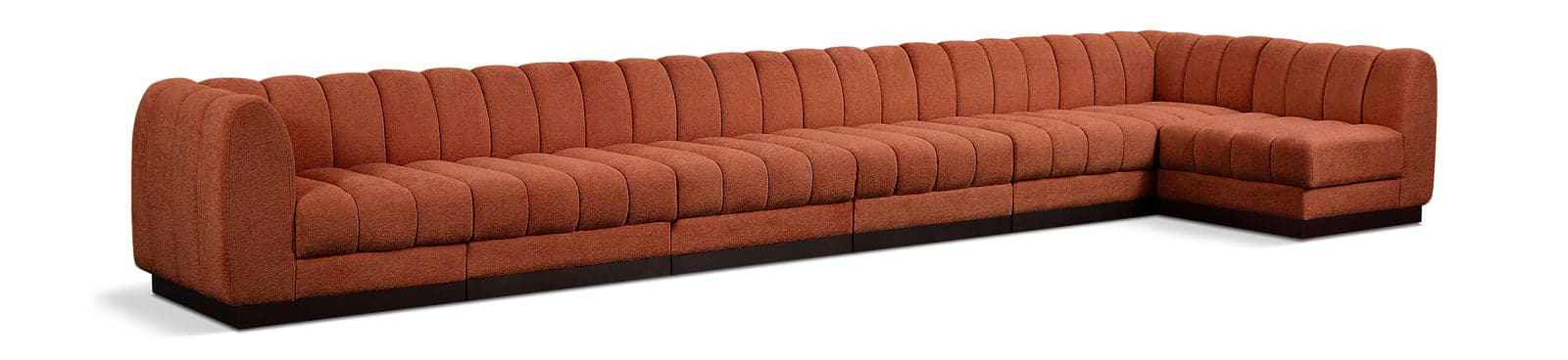 Opal 197" Chenille Fabric Upholstered Sectional, 7-Piece — Vista 1 (1/4)